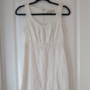 White linen eyelet sundress, size 0